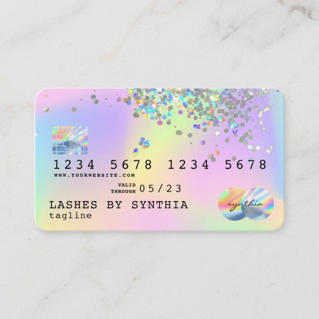 Holograph Unicorn Moderne Kreditkartenart Visitenkarte (Vorderseite)