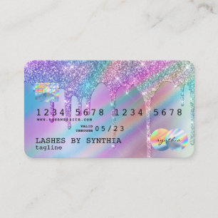 Holograph Unicorn Tropfens Modern Credit Card Styl Visitenkarte