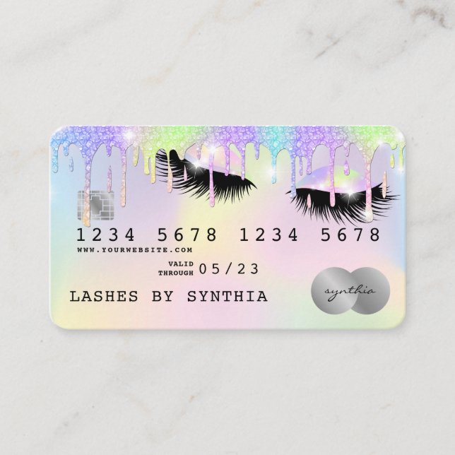 Holograph Unicorp Dripping Credit Card Lashes Visitenkarte (Vorderseite)