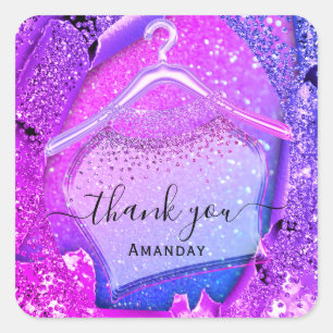 Holographic 3D Fashion Closet Logo Shop Glitzer Quadratischer Aufkleber