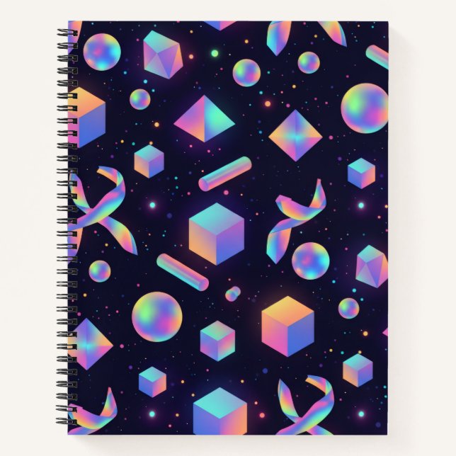 Holographic 3D Space Aesthetic Journal Notizbuch (Vorderseite)