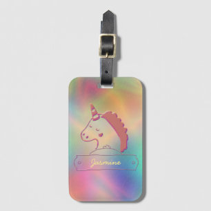 Holographic 3D Unicorn-Individuelle Name   Gepäckanhänger