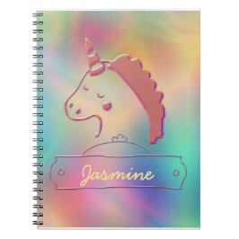 Holographic 3D Unicorn-Individuelle Name Notizblock