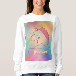 Holographic 3D Unicorn-Individuelle Name Sweatshirt