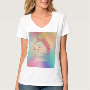 Holographic 3D Unicorn-Individuelle Name T-Shirt