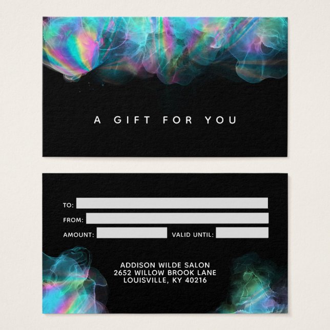 Holographic Alcohol Ink Modern Gift Card (Vorne & Hinten)