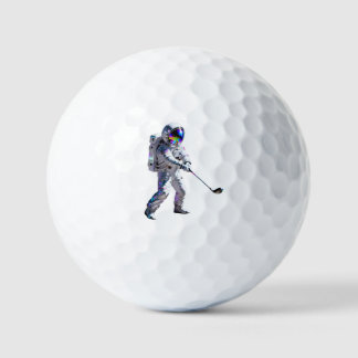 Holographic Astronaut Space Golfer Custom GolfBall
