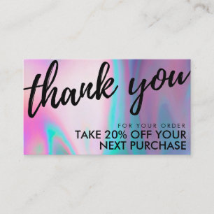 Holographic Beauty Salon Discount Card Visitenkarte