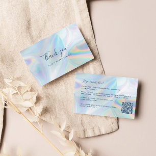 Holographic Beauty Salon QR Code Script Vielen Dan Visitenkarte