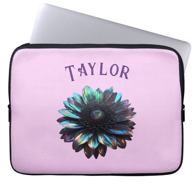 Holographic Black Dahlia Electronics Bag Laptopschutzhülle (Vorderseite)