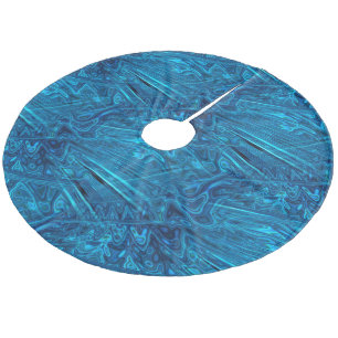 Holographic Blue Fraktal IMITATS Paua Abalone Musc Fleece Weihnachtsbaumdecke