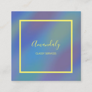 Holographic Blue Makeup ARTIST Influencer Quadratische Visitenkarte