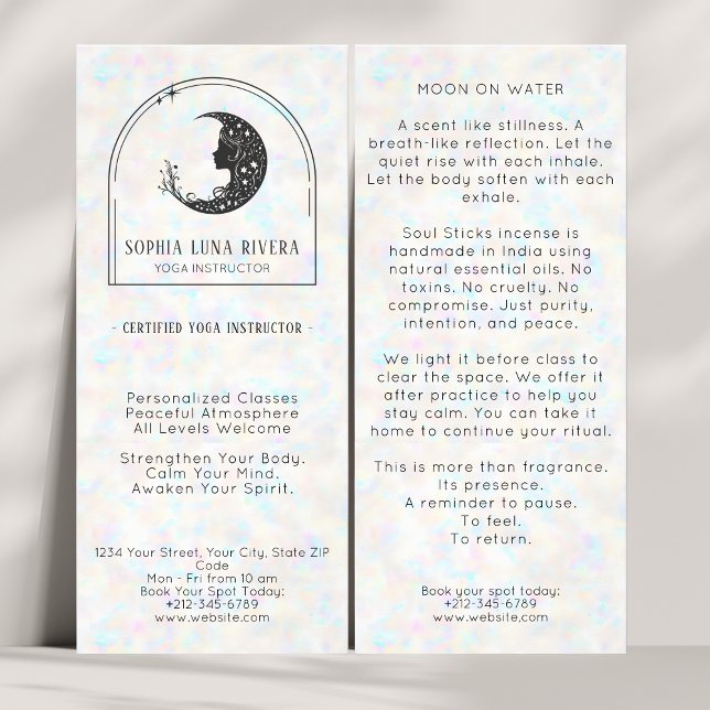 Holographic Boho Arch Celestial Crescent Moon Werbekarte (Holographic Boho Arch Celestial Crescent Moon Rack Card)