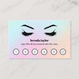 Holographic Browbar Eyelash Custom Loyalty Visitenkarte
