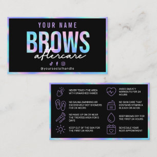 Holographic Brows Aftercare Card Visitenkarte
