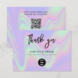 Holographic Business Vielen Dank Logo Social Media Dankeskarte