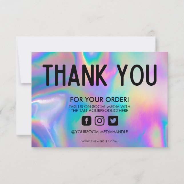 Holographic Color Shift Vielen Dank, dass Sie Medi (Vorderseite)
