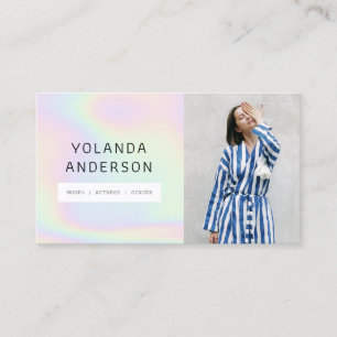 Holographic cool Mode Stylist Foto Visitenkarte