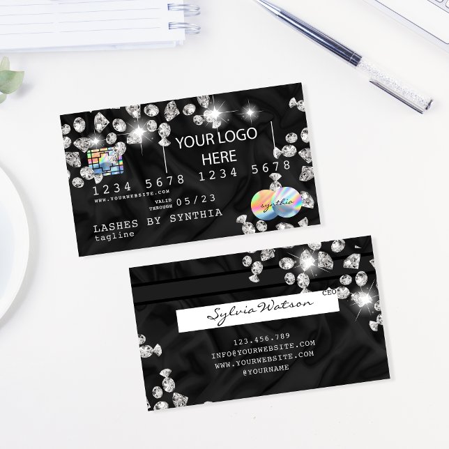 Holographic Credit Card Styling Diamonds add logo Visitenkarte (Von Creator hochgeladen)