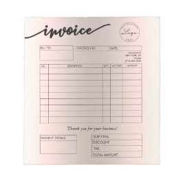 Holographic Custom Logo Bakeholder Rechnung Notizblock