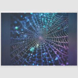 Holographic Dark Spiderweb Halloween Decoupage Seidenpapier