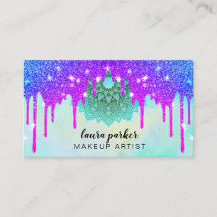 Holographic Driving Glitzer Makeup Hair Stylist Visitenkarte