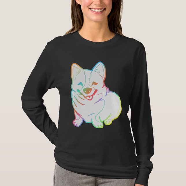 Holographic Fat Corgi Magnet T-Shirt (Vorderseite)