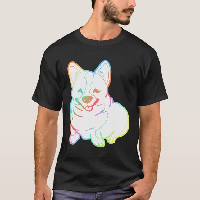 Holographic Fat Corgi Magnet T-Shirt (Vorderseite)