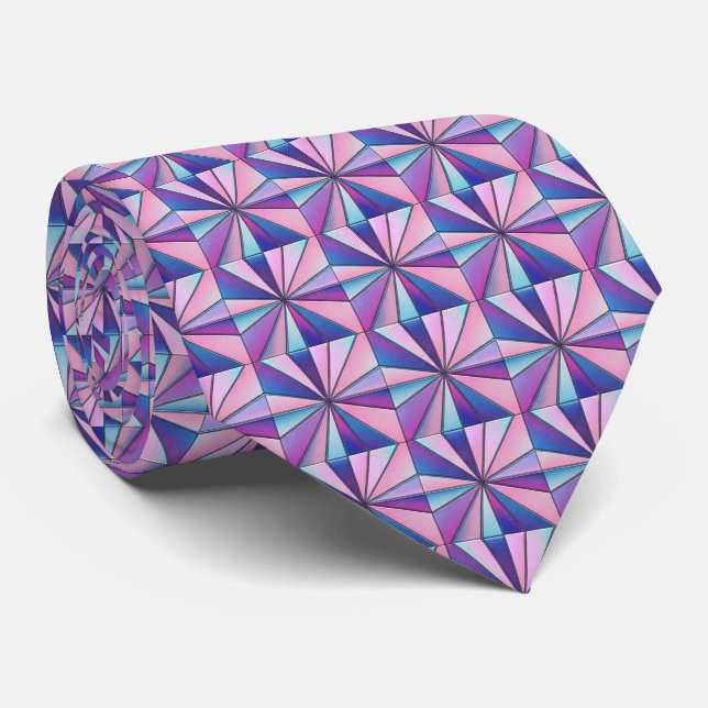 Holographic Geometric Pattern Krawatte (Gerollt)