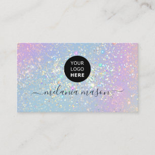 Holographic Glam Glitzer Elegante Glitzern Logo Visitenkarte