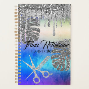 Holographic Glam Glitzer Hair Salon Planner Planer