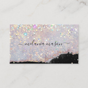 Holographic Glam Glitzer Makeup Artist Black Chic Visitenkarte