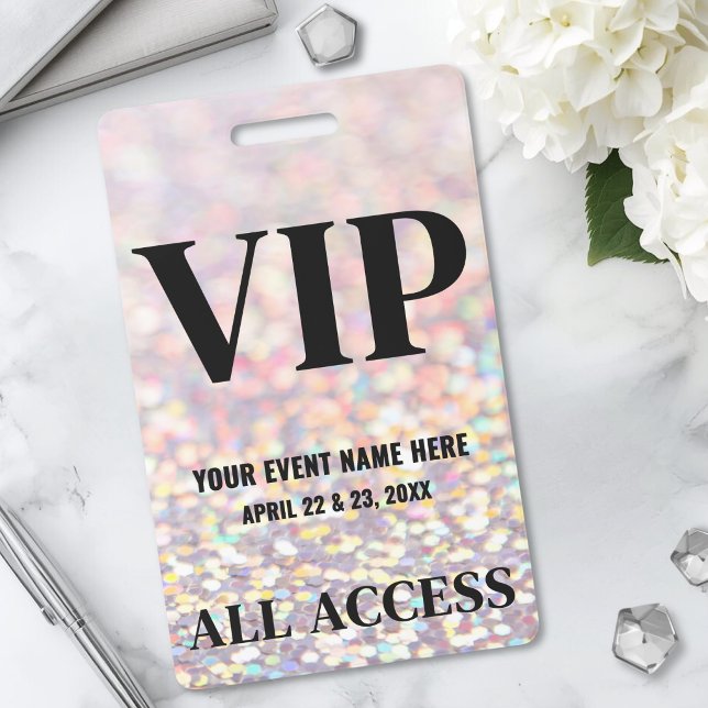 Holographic Glitter Event VIP Ausweis (Holographic Glitter Event VIP Badge)