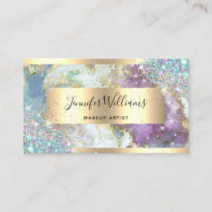 Holographic Glitzer Gold Foil Visitenkarte