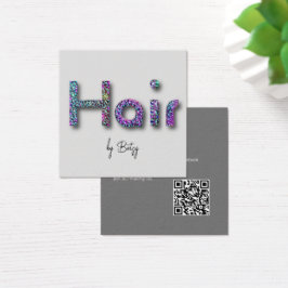 Holographic Glitzer Hair Stylist Business Card