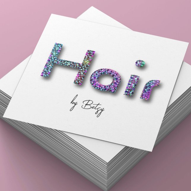 Holographic Glitzer Hair Stylist Business Card (Von Creator hochgeladen)