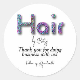 Holographic Glitzer Hair Stylist Salon Vielen Dank Runder Aufkleber