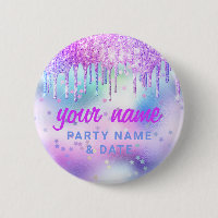 Holographic Glitzer Tropfen Lila Party Name Gefall