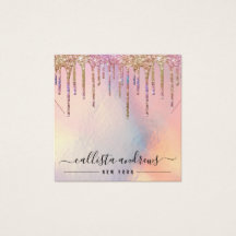 Holographic Glitzer Tropfens Necklace Display Card