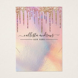 Holographic Glitzer Tropfens Necklace Display Card