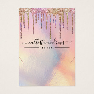 Holographic Glitzer Tropfens Necklace Display Card