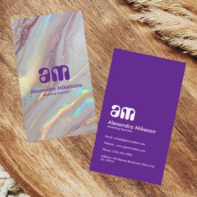 Holographic Gold Marble Professional Visitenkarte (Von Creator hochgeladen)
