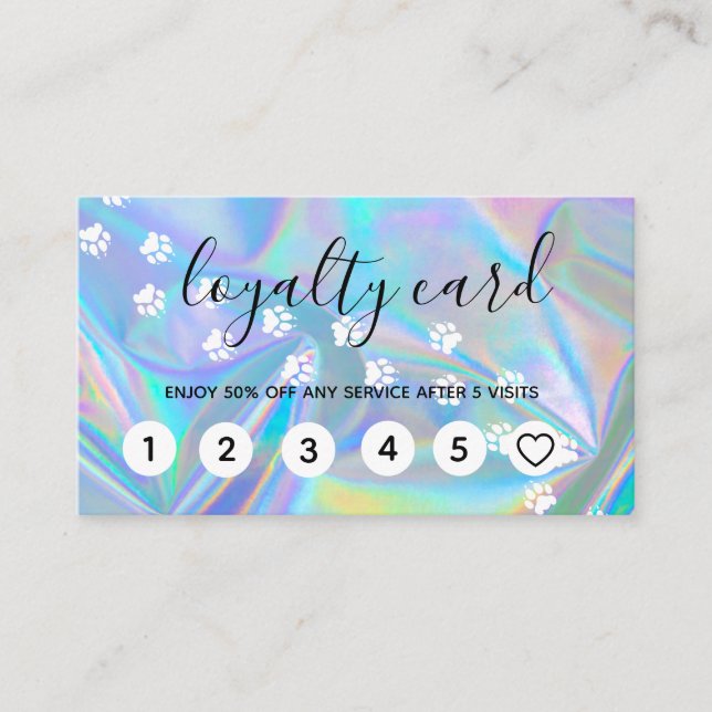 Holographic Grooming Service Loyalty Cards Visitenkarte (Vorderseite)