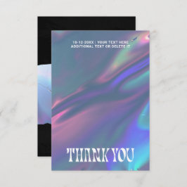 Holographic Groovy Retro Grunge Photo or Logo Dankeskarte