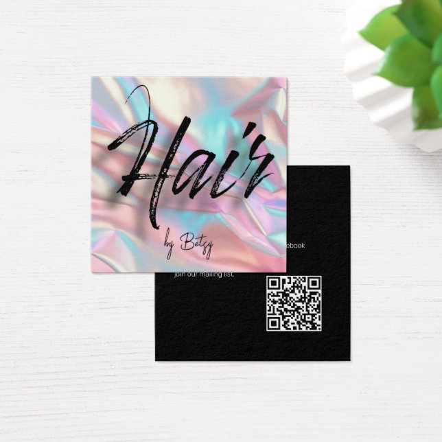 Holographic Hair Stylist Business Card (Schreibtisch)