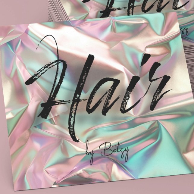 Holographic Hair Stylist Business Card (Von Creator hochgeladen)