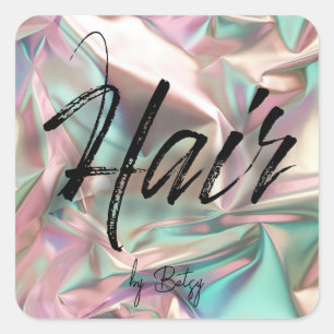 Holographic Hair Stylist Quadratischer Aufkleber