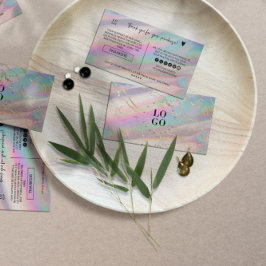Holographic Iridescent Opal Marble Vielen Dank Visitenkarte