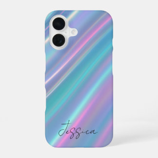 Holographic Iridescent Waves iPhone 16 Hülle