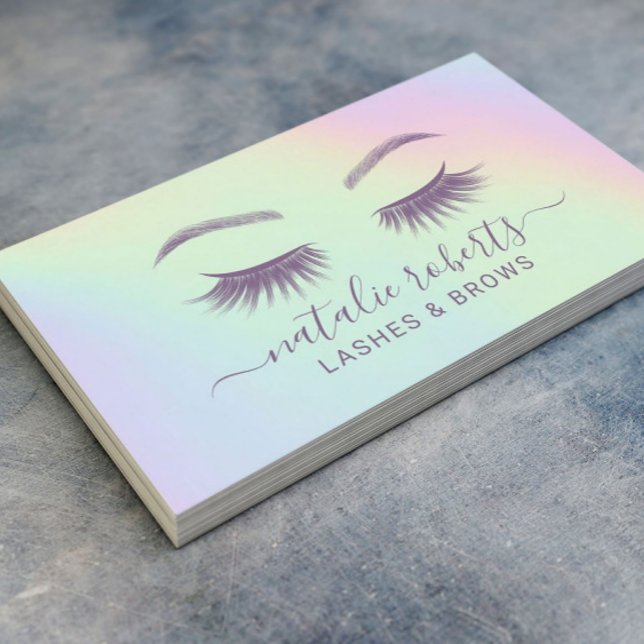 Holographic Lashes & Brows Makeup Artist Salon Visitenkarte (Von Creator hochgeladen)